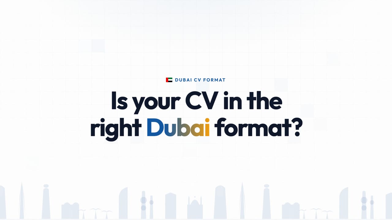 Dubai CV format