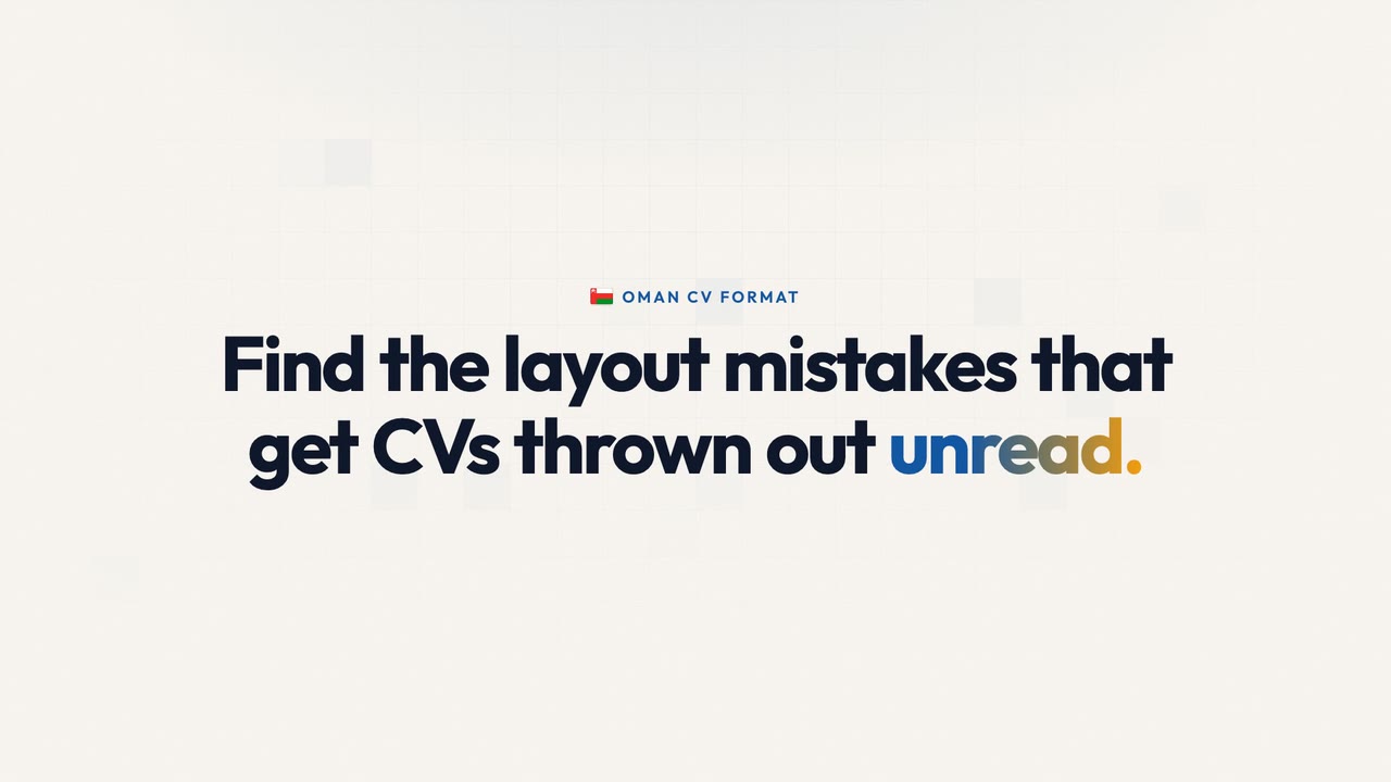 Oman CV format