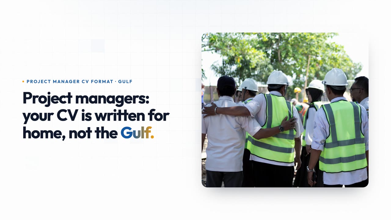 Project manager CV format · Gulf
